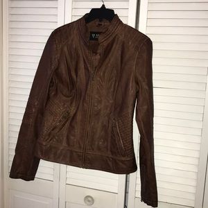 NWT GUESS vegan leather fitted jacket